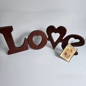 Wood Love Shelf Sign NWT